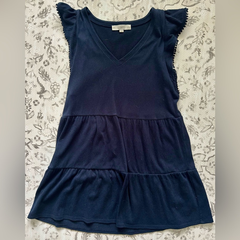 Navy Sleeveless Tiered Dress